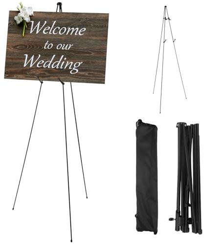Chevalet d'artiste réglable en hauteur de 160 cm – Trépied portable pliable pour toile, panneaux de mariage et affiches | Sac de transport inclus | Idéal pour la peinture, les expositions et les