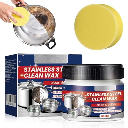 UIUSEA Stainless Steel Scratch Remover for Appliances, Multi-Purpose Stainless Steel Cleaner and Polishremover Kit for Cleans Grease, Scuffs & Restores Shine Oven, Sink, Fridge & Cookware (1)