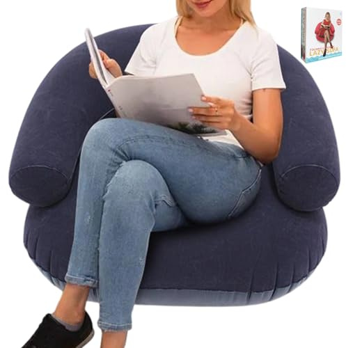 Generisch Aufblasbarer Sessel Luftsessel,Bezogene Bequem Loungemöbel,Aufblasbare Möbel - Für Wohnzimmer Schlafzimmer Außenbereich Pool Reisen Stadion Filmabend Lesen Und Pool