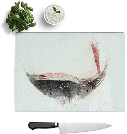 Glass Chopping Board - Pouring of The Red Wine in Abstract - Textured Worktop Saver Cutting Board - Heat Resistant, Shatterproof and Hygenic - 39 x 28.5 cm