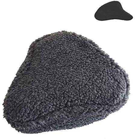 Vincita Imitation Sheepskin Bike Seat Cover Cushion with Gel Pad (Dark Grey, Extra Large)