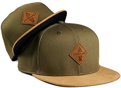 Soulbuddy Cap Herren Cap Kinder – 2er-Set Familien Outfit Set – Vatertagsgeschenk für Papa – Geschenke zum Vatertag – Papa Geschenk – Olivgrün – One Size und Kids L