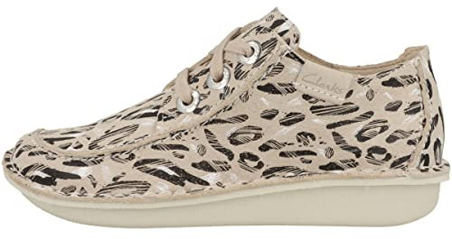 Clarks Damen Oxford Funny Dream, Black Sand Print, 39 EU