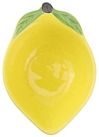 FELTECHELECTR Bol à dessert en céramique au design soigné - Bol à fruits déshydratés et plateau repas pour collations et salade de fruits, citron - Corbeille à fruits pour la cuisine