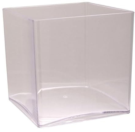 Acrylic Cube Vases - 10cm, 15cm, and 18cm - Vases for Flowers, Candles, and Succulents - Modern and Stylish. (2 Vases, 15cm Cube)