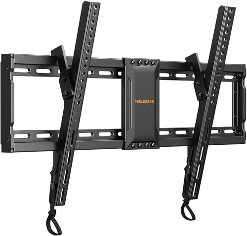 Perlegear Tilting TV Wall Mount for 37-82 inch Plasma OLED LCD TVs up to 60 kg, Tilt TV Wall Mount for Flat Or Curved TVs Max VESA 600x400mm, PGLT12B