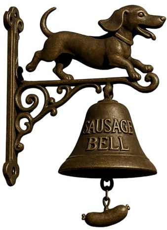 Boutique Manuel Couche de porte - carillon d'anneau gouttial, sonnette de conception de teckel de sorcière | Sonnerie d'entrée de montage mural, cloche de style antique avec ton fort pour courtise cou