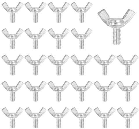 MECCANIXITY 40 Pcs M5x10mm Wing Butterfly Screw Bolts, Carbon Steel Zinc Plated Wing Bolt Thumb Hand Screws Fasteners for Home, Machine, Electronic Equipment