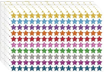 lopituwe Glitterstjärnklistermärken som lyser starkt Lätt att dra av, klistermärken och njut av för gör-det-själv-pyssel och studentbelöningar Ministjärnklistermärken i livfulla färger