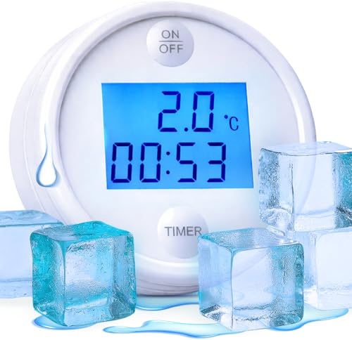 Termometro per Piscina con Timer - Termometro Galleggiante e Impermeabile - Ideale per Piscina, Spa e Bagno di Ghiaccio - Design brevettato per una lettura precisa e una migliore tenuta - Bianco