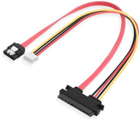 ELFJMZP SATA PH2.0 4-stifts data- och strömkabel 2 i 1 adapter SATA III 6 Gbit/s för 7 + 15-stift för SSD-hårddisk, optisk PC-nätaggregat och moderkort