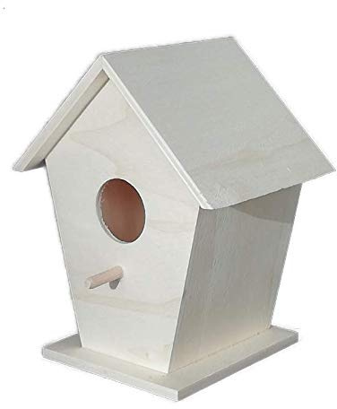 Casa pajaros. En Madera en Crudo, para Pintar. Alto: 18 cms. Ancho: 14 cms. Fondo: 11 MCS. Casita pajaros.
