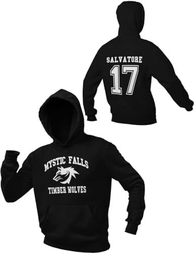 Graphic Impact Sweat à capuche inspiré des vampires mystiques drôles – Mystic Falls Salvatore 17 Sweat à capuche, Noir , S