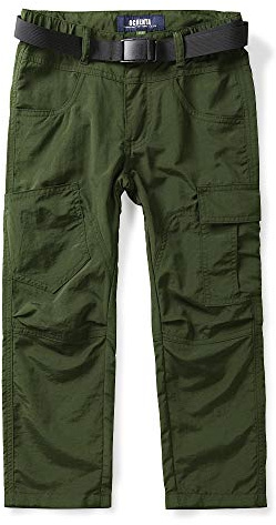 Mesinsefra Boys Hiking Pants,Kids Outdoor Quick Dry Lightweight Hiking Climbing Camping Fishing Trousers Army Green 180-US 12-13 Years