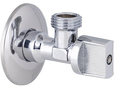 Robinet d'arrêt équerre quart de tour mâle 15x21 - mâle 15x21 + rosace NOYON & THIEBAULT