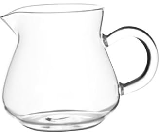 Sharplace Crémier pichet Mini Carafe tasse à café verrerie Drinkware Pot à lait cafetière Transparent lait verseur tasse à thé pour lait Latte, 250 ml 7x5.5x8.3 cm