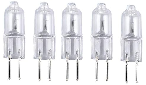 JZLBBC Lampadina Alogena G5.3 12V 100W Lampade Alogene A Capsula Trasparente GU5.3 base a doppio ago Dimmerabile Bianco Caldo,75 W,5Pc