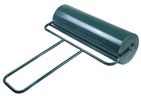 GYMAX Rullo da Giardino, Rullo Compressore a Mano per Prato in Acciaio, Rullo Giardino Prato Lunghezza 90 cm capacità di Riempimento di 63L (Verde)
