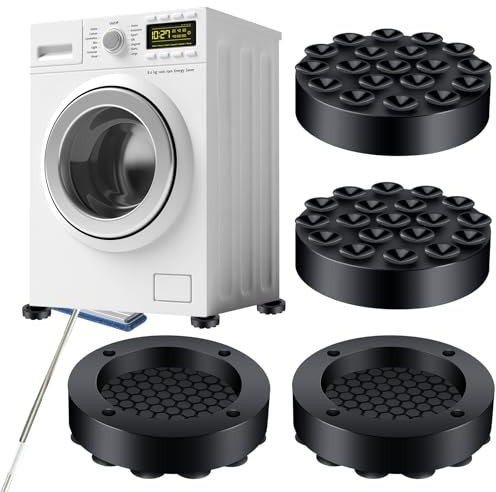Farerkass 4 stück Schwingungsdämpfer Waschmaschine, Waschmaschinen Unterlage, Vibrationsdämpfer mit Starkem Saugnapf, Antivibrationsmatte Waschmaschine Füße für Waschmaschinen Trockner und Möbel