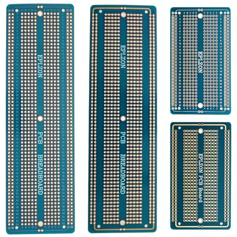 EPLOZN 2PCS 6.8x2.05 & 2PCS 3.5x2.05 Breadboard Kit Solderable Breadboards for Electronics Projects Compatible for DIY Soldering Circuits Projects Prototype Board,Blue