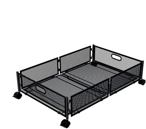 Organizer da mettere sotto il letto, scarpiera, contenitore per vestiti, grande capacità, cassetto in metallo, spazioso e versatile, pieghevole, 60 x 40 x 16 cm, ideale per coperte