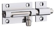 Targette pour Porte de Meuble, Laiton Chromé, Pêne Ø 8 mm, 70x30 mm, Système de Fermeture Simple, Verrou à Pêne Rond Coulissant, Installation Facile, Fermeture Efficace, THIRARD