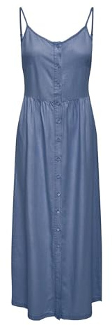 ONLY Onlcharis Life Long Strap Dress Wvn CC, Medio De Mezclilla Azul, L Mujeres