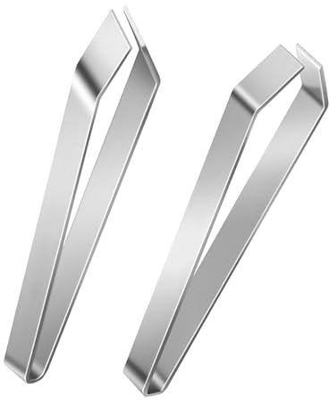 2 Pezzi Pinza per Lische di Pesce, Pinzetta Ossa Acciaio Inox, Pinzette Cucina, Pinza Lisca con Punta Piatta Obliqua per Ristoranti e Casa, Set Pinzette per Rimuovi Lische Pesce e Piume Pollo