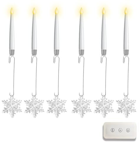 drburpily Bougies LED pour Sapin de Noël avec télécommande, Boule Transparente en Cristal, Crochets en Cristal pour fête à Domicile, tapez+1