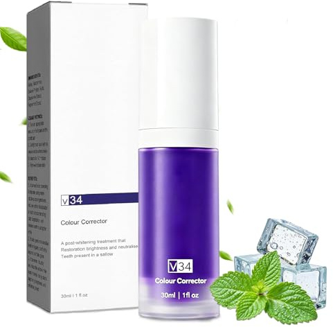 1pcs 30ml Blanqueador Dental V34, Pasta Dental Blanqueadora De Dientes Morados, Color Corrector Serum Dientes, Con Eliminación De Manchas, Limpia Los Dental, Unisex