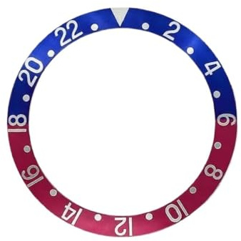 ROUHO 38mm Inserto Bisel Aluminio GMT Anillo Recambio Componente Incrustación Esfera Reloj Inclinada 30,5mm para Rolex GMT-Master II 16710