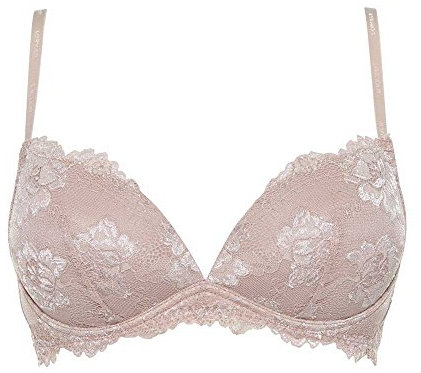 Reggiseno LORMAR Push Up DESIDERIO in pizzo senza ferretto con coppe graduate a scollatura profonda - Coppa B Disponibile nei colori Bianco, Nero e Noisette