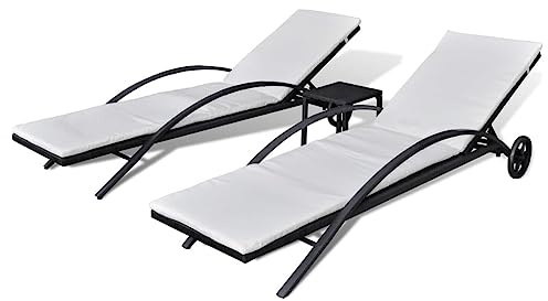 vidaXL - Sdraio in rattan sintetico, set di 2 sedie, colori disponibili: marrone e nero nero