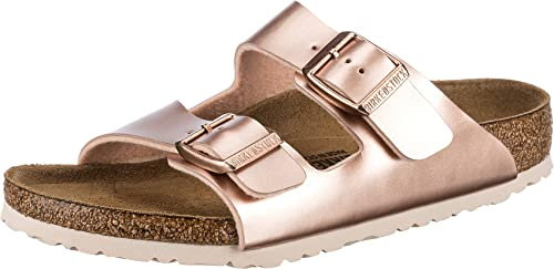 Birkenstock Arizona Kids, Birko Flor FLIP Flops, Braun (Electric Metallic Copper Electric Metallic Copper), 36 EU