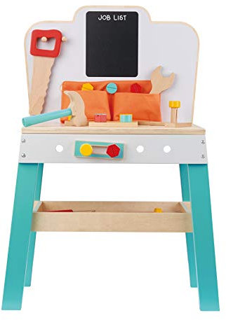 Lelin 34PCS Wooden Wood Workbench Childrens Kids Workstation Work Tool Diy Desk Suitable For Ages 3+