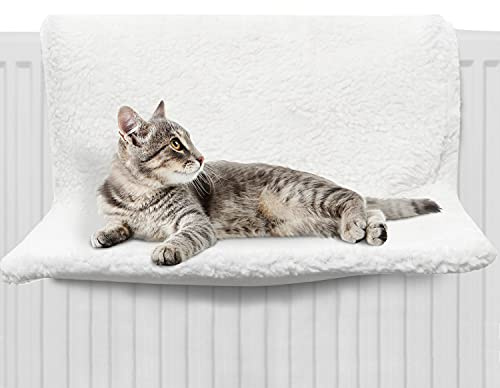 FurDreams Lit radiateur pour Chat – Lit Suspendu Style hamac pour Animal de Compagnie | Berceau Chauffant apaisant et Moelleux pour Petits Animaux | Cadre en Acier Durable pour radiateur Mural