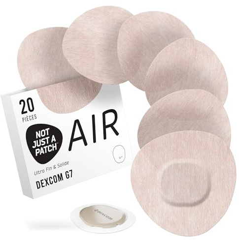 Not Just A Patch Air Dexcom G7 Adhesive Patches (20 Pack) - Stelo CGM & Dexcom G7 Over Patches with Ultra-Hold Durable Sensor Covers - Beige