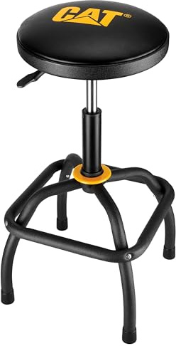 Cat Heavy-Duty Pneumatic Shop Stool, Wrinkle Powder Coat Finish, Black and Yellow - 980815ECE