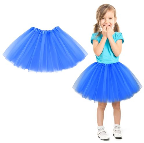 WLLHYF Tutu-Rock, 3-lagig Tüll Pailletten Stern Ballett Tanzröcke Prinzessin Party Kostüm Tutu Festliches Party-Kostüm für Mädchen, Damen, Kind, Weihnachten, Geburtstag (Blau,30cm)