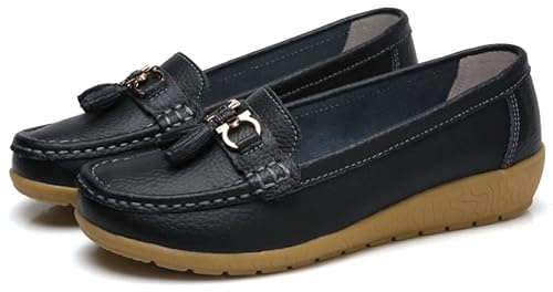 MEIION ComfyFit Chaussures orthopédiques respirantes pour femme Chaussures de fitness confortables antidérapantes Chaussures plates antidérapantes, Noir , 39 EU