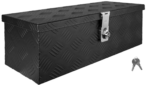 Selezione Scatola per Strumento Nero Cassetta degli attrezzi Cassone per camion Scatola di Alluminio Cassone per rimorchio con coperchio Chiudibile a chiave trucky, Selezione:Model 2 (59 x 23 x 19 cm)