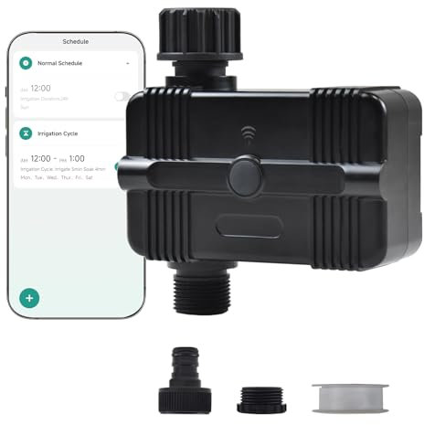 AUMTISC Timer per irrigazione tubo da giardino, timer per irrigatore, 1 uscita, timer automatico per rubinetto
