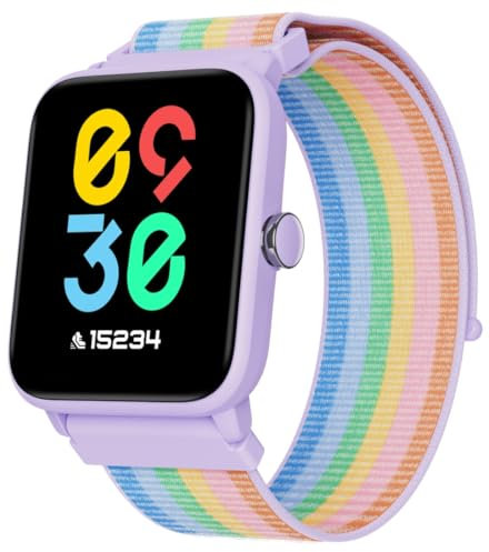 BIGGERFIVE Smartwatch Kinder Uhr ohne App und Handy, Fitness Tracker Uhr Digitale Fitnessuhr mit Schrittzähler, 5ATM Wasserdicht, Schlaf-Monitor, Vibrationsalarm, Puzzle-Spiele für Mädchen Jungen 5-14