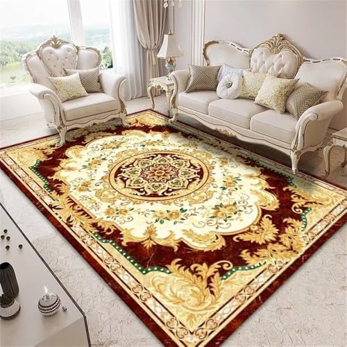 Baby Teppich Mädchen Wohnzimmer Deko Modern Wohnzimmerteppich Pflanzen und Blumen, schöne Dekoration, antiallergen, pflegeleicht The Carpet Relax Moderner Flauschiger Kurzflor Teppich(rot 80X120CM)