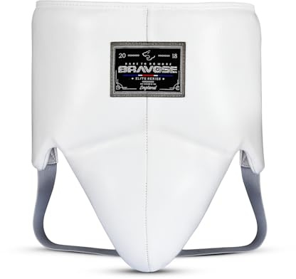 Bravose Elite2.0 Boxe Protège-aine pour Boxe, Sparring, Muay Thai, Kickboxing et MMA | Cuir de Vache Protecteur Abdominal Protecteur pour Karaté Taekwondo Arts Martiaux Entraînement