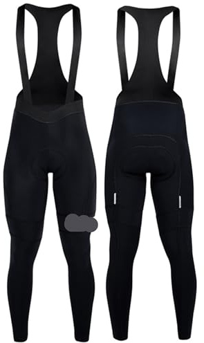 Salopette Ciclismo Pantaloni con bretelle da ciclismo invernali Pantaloni in pile termico da uomo Pantaloni lunghi da ciclismo Pantaloni con bretelle da bicicletta for esterni Pantaloni da abbigliamen