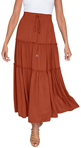 Vêtements pour femme à taille haute, volants, ligne A, longues jupes swing et boutons de manchette N Roll
