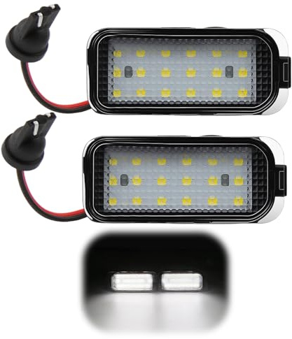 Paicreate 2 Piezas Lámpara de Luz de Matrícula, 12V Luz de Matrícula 18 LEDs 3528-SMD Canbus 6500K Compatible con Ford Focus MK2/MK3, Jaguar XF X250/XJ X351