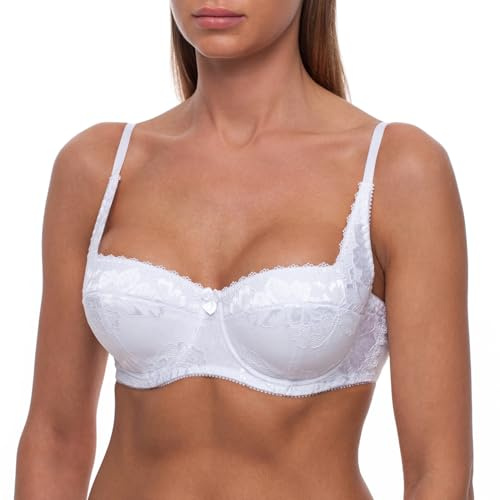 frugue Women's Balconette Push Up Bra Padded Lace Support Sexy Fit