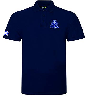 Super Lemon Scotland Rugby Polo Shirt - Exclusive Retro Vintage Design for Men & Women | Perfect for Scottish Rugby Fans | Available in Sizes up to 7XL | Ideal for 6 Nations & World Cup (XL) Blue